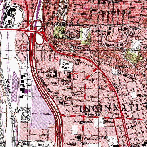 Topographic Map of International Spiritual Church of Christ, OH