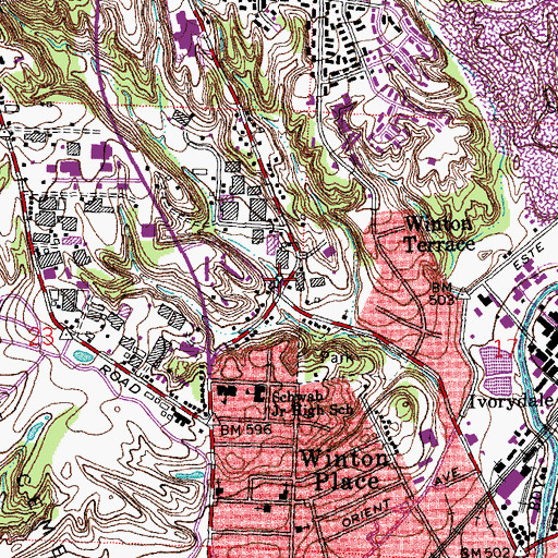 Topographic Map of Kings Run Separate Baptist Church, OH