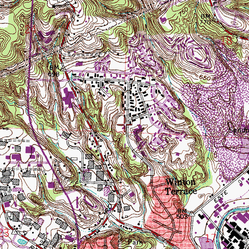 Topographic Map of Mother of Christ Roman Catholic Church, OH