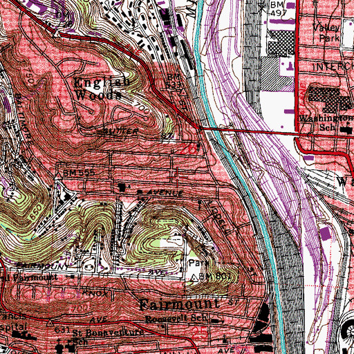 Topographic Map of North Fairmont Community Center, OH