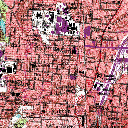 Topographic Map of Old Front Street Church of God, OH