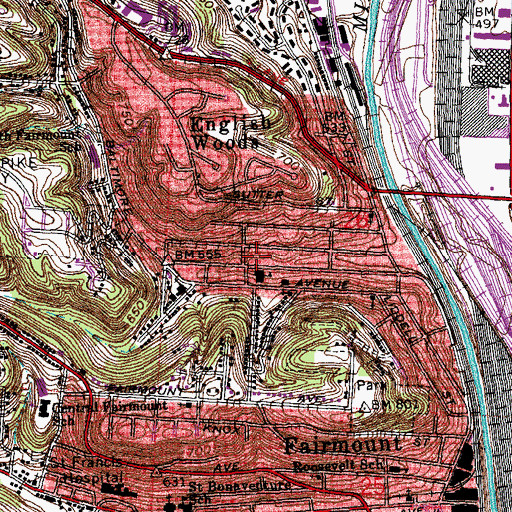 Topographic Map of Pentecostal Holiness Church of All Saints, OH