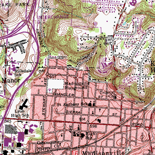 Topographic Map of Praise Temple Church of Christ, OH