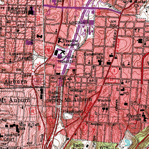 Topographic Map of Universal Church of Gods Love, OH