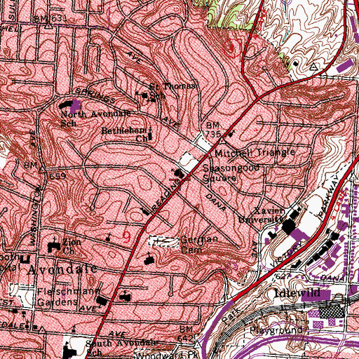 Topographic Map of Zion Temple First Pentecostal Christian Academy, OH