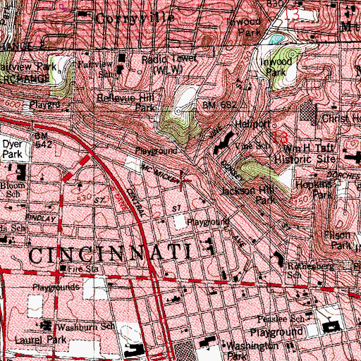 Topographic Map of Mount Olive Apostolic Church, OH