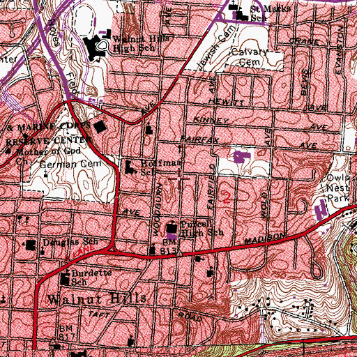 Topographic Map of New Christian Life Baptist Church, OH