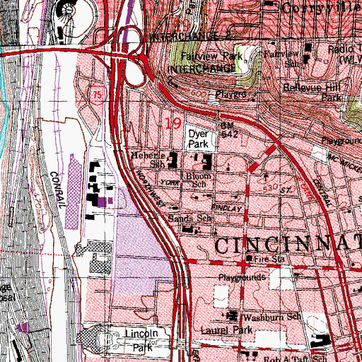 Topographic Map of New Saint Paul Baptist Church, OH