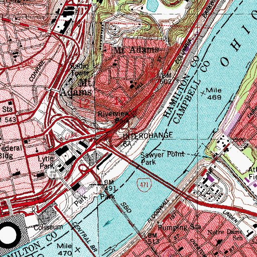 Topographic Map of Open Bible House of God, OH