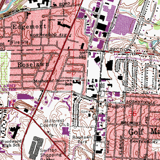 Topographic Map of Our Mother of Sorrows Roman Catholic Church, OH