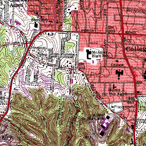 Topographic Map of Saint George Serbian Eastern Orthodox Church, OH