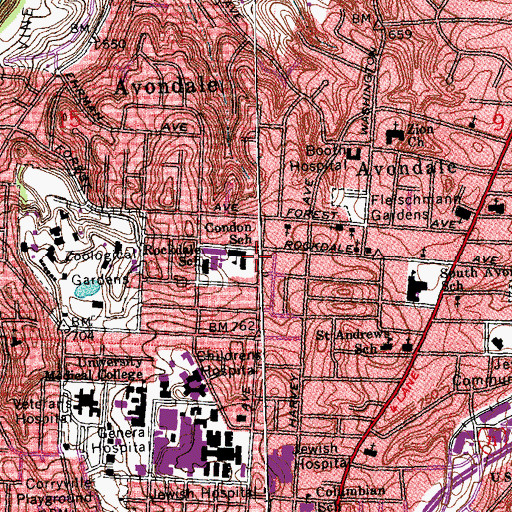 Topographic Map of Salem Baptist Church, OH