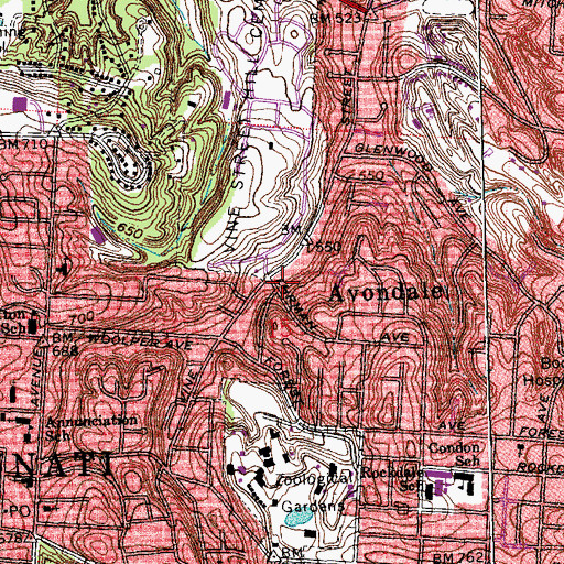 Topographic Map of Salem Tabernacle Baptist Church, OH