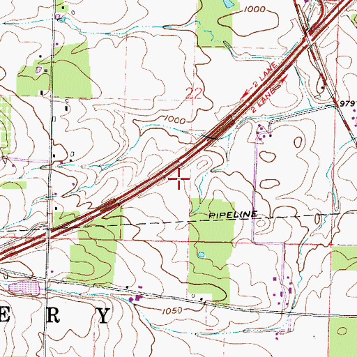 Topographic Map of Ashland County, OH