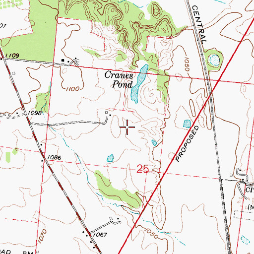 Topographic Map of Champaign County, OH