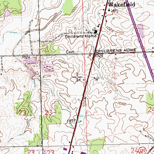 Topographic Map of Darke County, OH