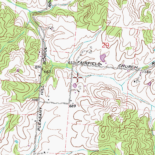 Topographic Map of Gallia County, OH
