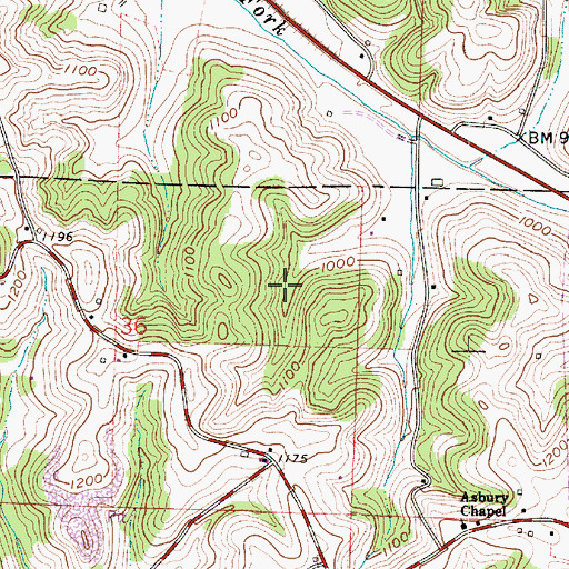 Topographic Map of Harrison County, OH
