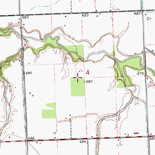 Topographic Map of Henry County, OH