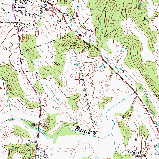 Topographic Map of Highland County, OH