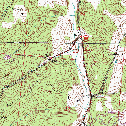 Topographic Map of Hocking County, OH