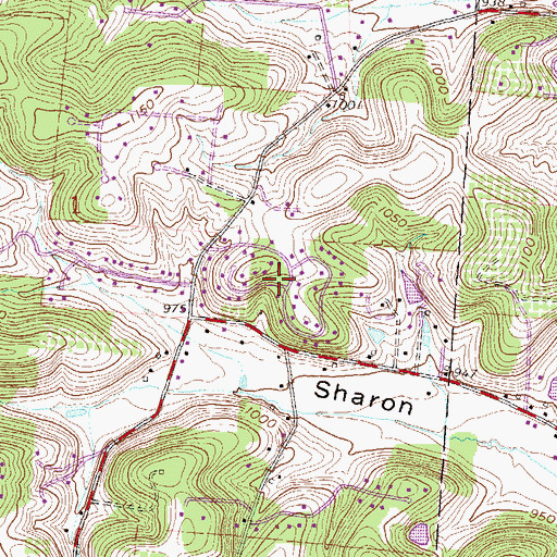 Topographic Map of Licking County, OH