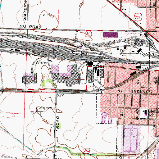Topographic Map of Marion County, OH