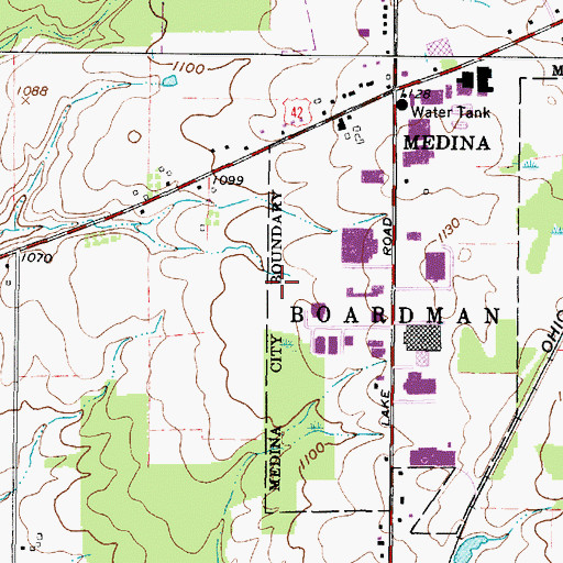 Topographic Map of Medina County, OH