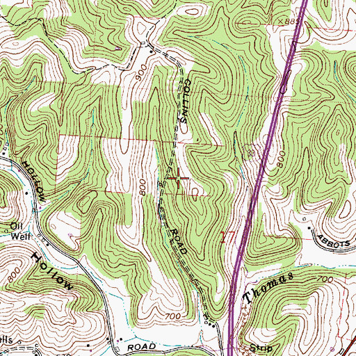 Topographic Map of Meigs County, OH