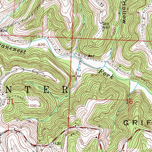Topographic Map of Monroe County, OH