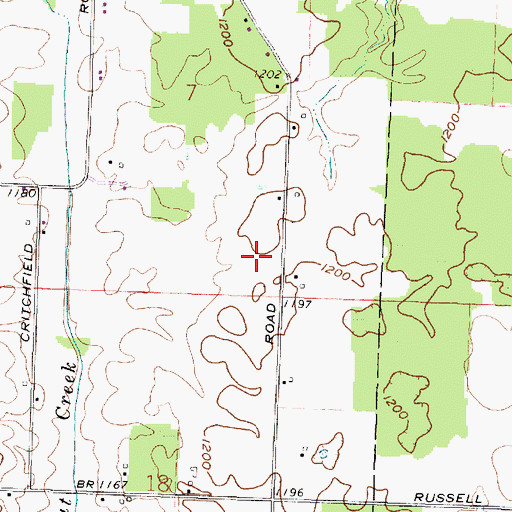 Topographic Map of Morrow County, OH