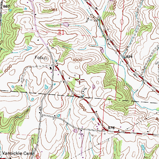 Topographic Map of Perry County, OH