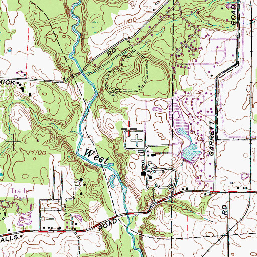 Topographic Map of Portage County, OH