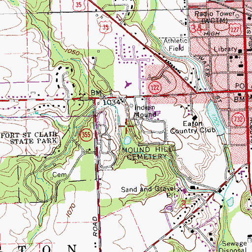 Topographic Map of Preble County, OH