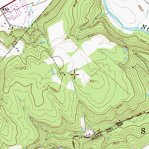 Topographic Map of Ross County, OH