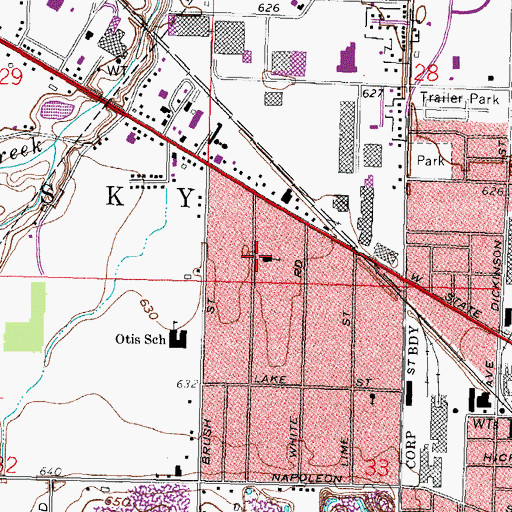Topographic Map of Sandusky County, OH