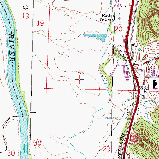 Topographic Map of Scioto County, OH