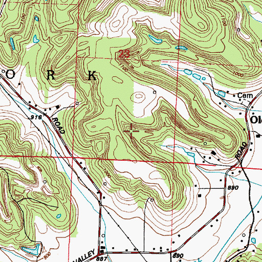 Topographic Map of Tuscarawas County, OH