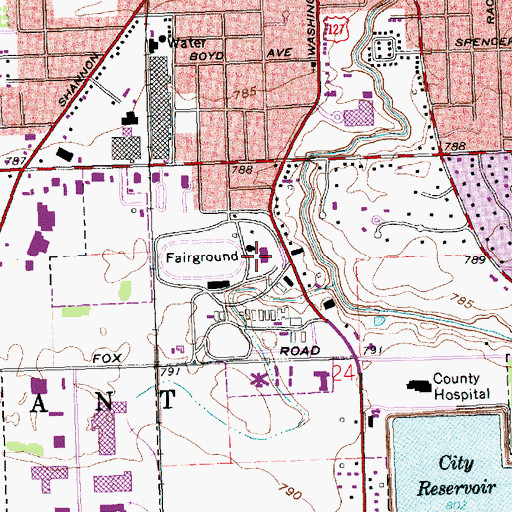 Topographic Map of Van Wert County, OH