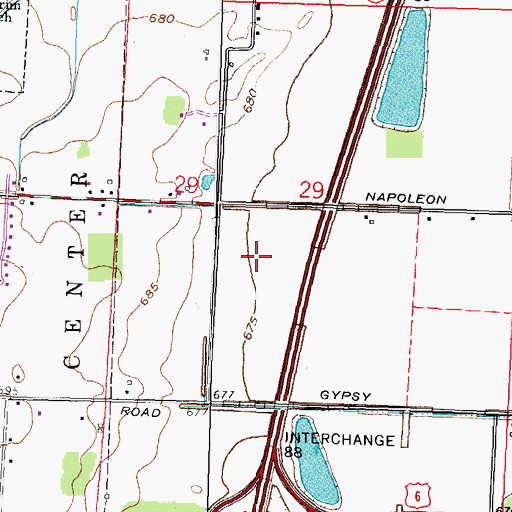 Topographic Map of Wood County, OH