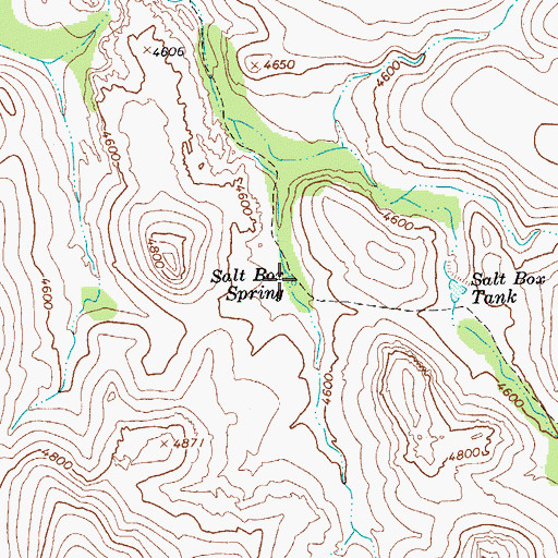 Topographic Map of Salt Box Spring, AZ