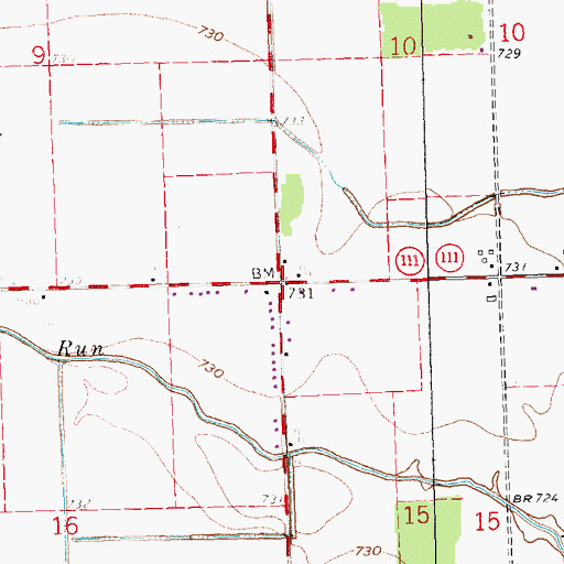 Topographic Map of Arena (historical), OH