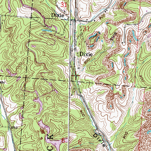 Topographic Map of Dicksonton (historical), OH