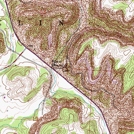 Topographic Map of Royers Chapel Cemetery, OH