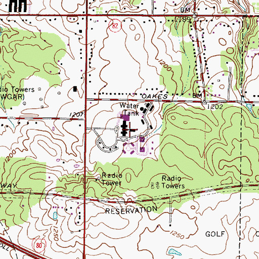 Topographic Map of Broadview Center Hospital (historical), OH