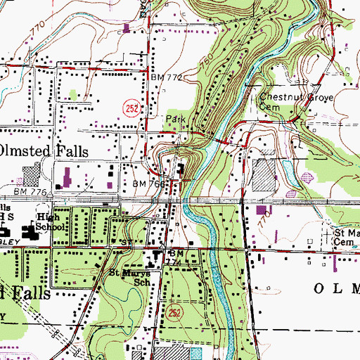 Topographic Map of Olmsted Falls City Hall, OH