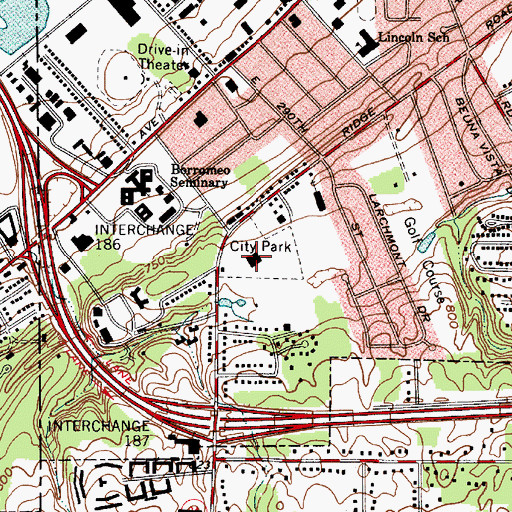 Topographic Map of Wickliffe City Hall, OH