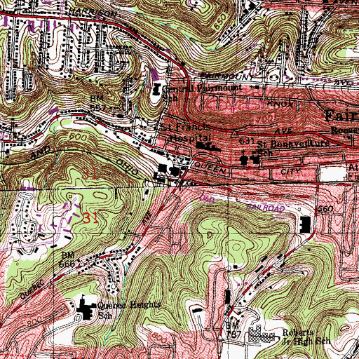 Topographic Map of Quebec Church of God, OH