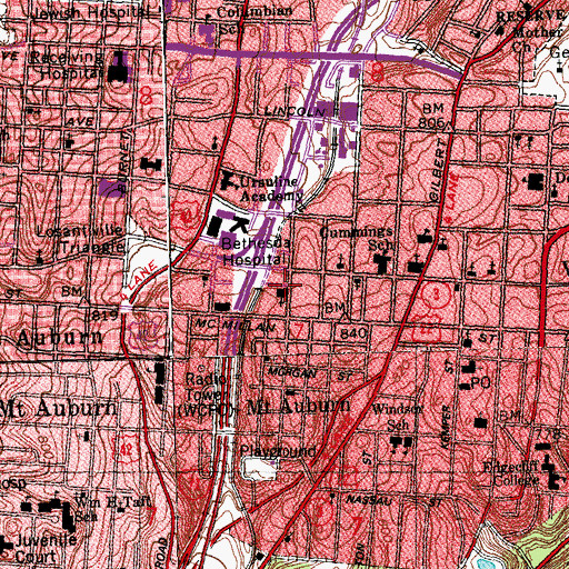 Topographic Map of Revival Healing Temple, OH