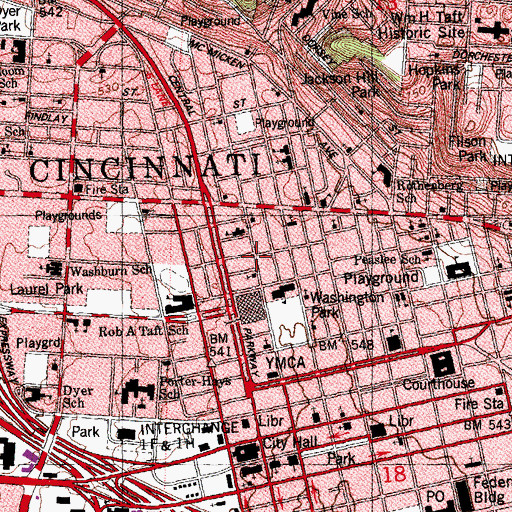 Topographic Map of Saint Gabriel Baptist Outreach Mission, OH